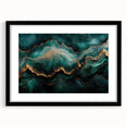 Emerald Green & Gold Fluid Canvas Art – Luxury Abstract Decor