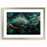 Emerald Green & Gold Fluid Canvas Art – Luxury Abstract Decor
