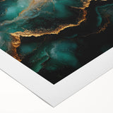 Emerald Green & Gold Fluid Canvas Art – Luxury Abstract Decor