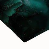 Emerald Green & Gold Fluid Canvas Art – Luxury Abstract Decor