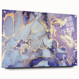 Contemporary Luxury Abstract Painting – Blue, Lilac & Gold Art