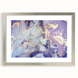 Contemporary Luxury Abstract Painting – Blue, Lilac & Gold Art