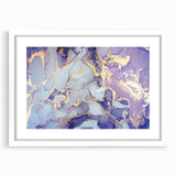 Contemporary Luxury Abstract Painting – Blue, Lilac & Gold Art