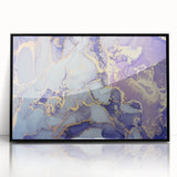 Contemporary Luxury Abstract Painting – Blue, Lilac & Gold Art