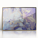 Contemporary Luxury Abstract Painting – Blue, Lilac & Gold Art