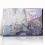 Contemporary Luxury Abstract Painting – Blue, Lilac & Gold Art