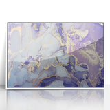 Contemporary Luxury Abstract Painting – Blue, Lilac & Gold Art