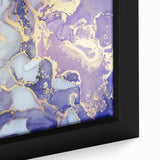 Contemporary Luxury Abstract Painting – Blue, Lilac & Gold Art