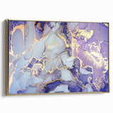 Contemporary Luxury Abstract Painting – Blue, Lilac & Gold Art