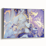 Contemporary Luxury Abstract Painting – Blue, Lilac & Gold Art