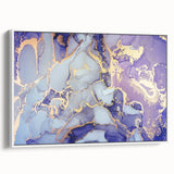Contemporary Luxury Abstract Painting – Blue, Lilac & Gold Art