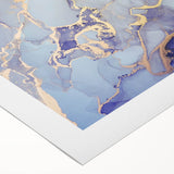 Contemporary Luxury Abstract Painting – Blue, Lilac & Gold Art