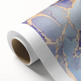 Contemporary Luxury Abstract Painting – Blue, Lilac & Gold Art