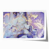 Contemporary Luxury Abstract Painting – Blue, Lilac & Gold Art