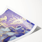 Contemporary Luxury Abstract Painting – Blue, Lilac & Gold Art