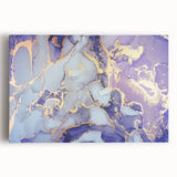 Contemporary Luxury Abstract Painting – Blue, Lilac & Gold Art