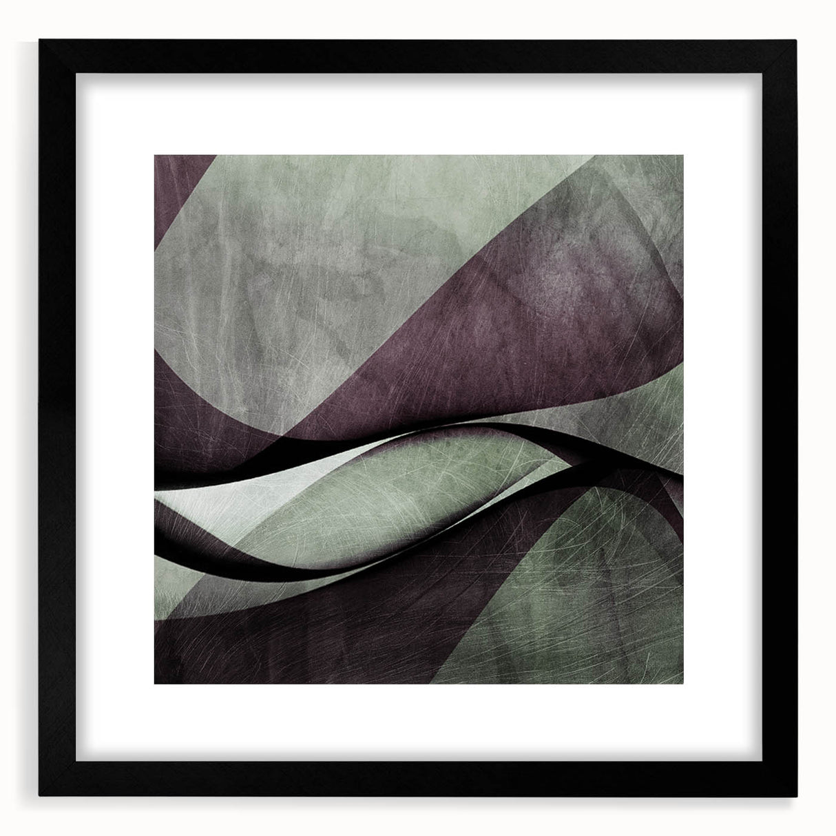 Earthen Harmony Abstracts - Contemporary Canvas Art in Olive Plum