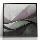 Earthen Harmony Abstracts - Contemporary Canvas Art in Olive Plum