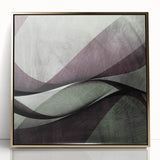 Earthen Harmony Abstracts - Contemporary Canvas Art in Olive Plum