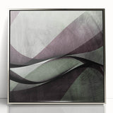 Earthen Harmony Abstracts - Contemporary Canvas Art in Olive Plum