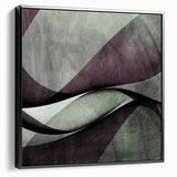 Earthen Harmony Abstracts - Contemporary Canvas Art in Olive Plum