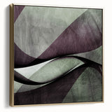 Earthen Harmony Abstracts - Contemporary Canvas Art in Olive Plum