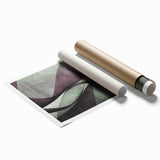 Earthen Harmony Abstracts - Contemporary Canvas Art in Olive Plum