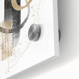 Geometric minimalist abstract wall art – black and gold modern print