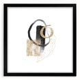 Geometric minimalist abstract wall art – black and gold modern print