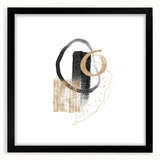 Geometric minimalist abstract wall art – black and gold modern print