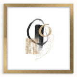 Geometric minimalist abstract wall art – black and gold modern print