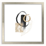 Geometric minimalist abstract wall art – black and gold modern print