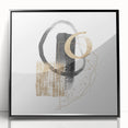 Geometric minimalist abstract wall art – black and gold modern print