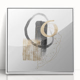 Geometric minimalist abstract wall art – black and gold modern print