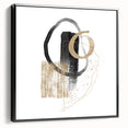 Geometric minimalist abstract wall art – black and gold modern print