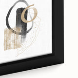 Geometric minimalist abstract wall art – black and gold modern print