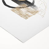 Geometric minimalist abstract wall art – black and gold modern print