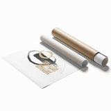 Geometric minimalist abstract wall art – black and gold modern print