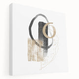 Geometric minimalist abstract wall art – black and gold modern print