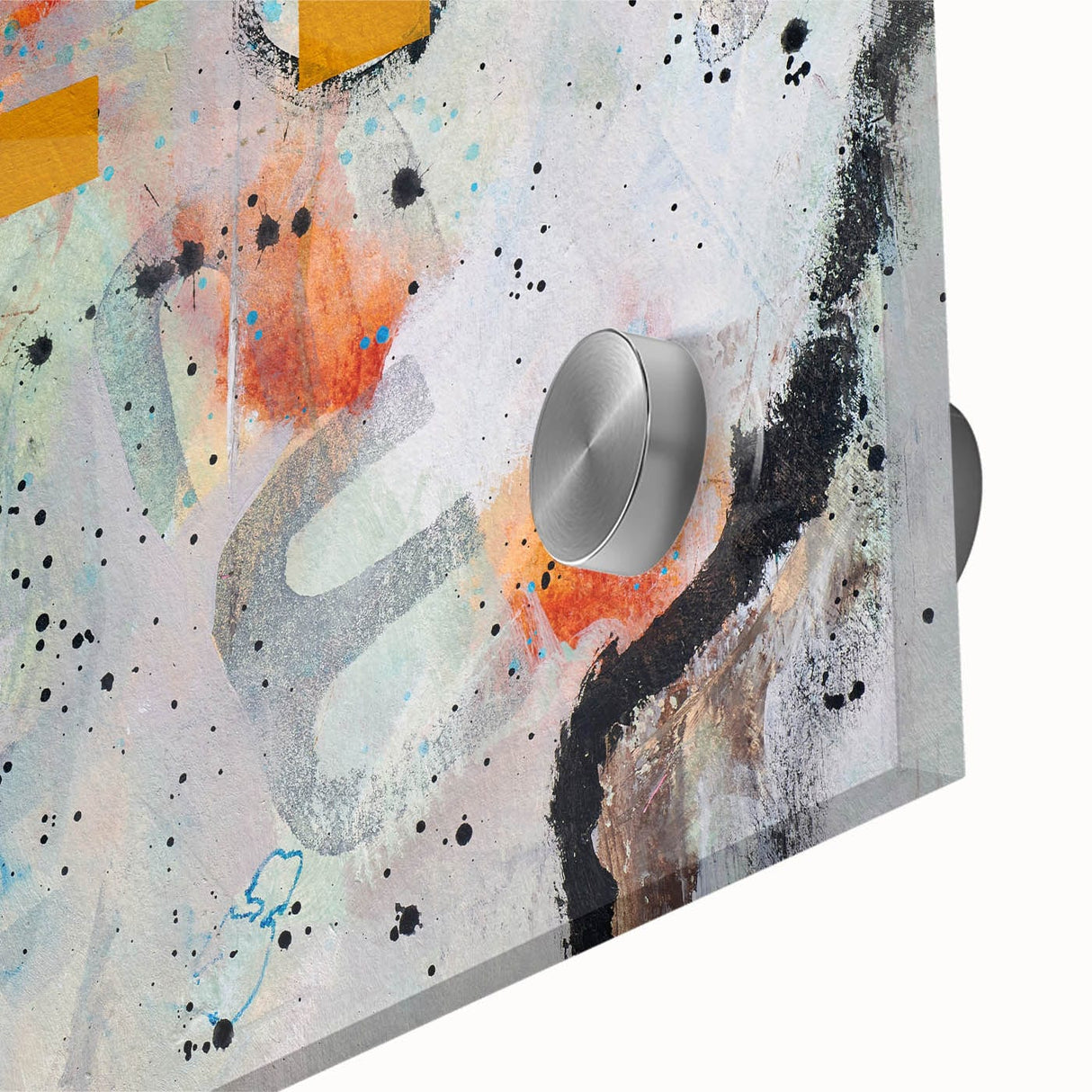 Large Abstract Wall Art – Expressive Modern Painting in Gray & Mustard