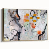 Large Abstract Wall Art – Expressive Modern Painting in Gray & Mustard