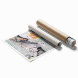 Large Abstract Wall Art – Expressive Modern Painting in Gray & Mustard