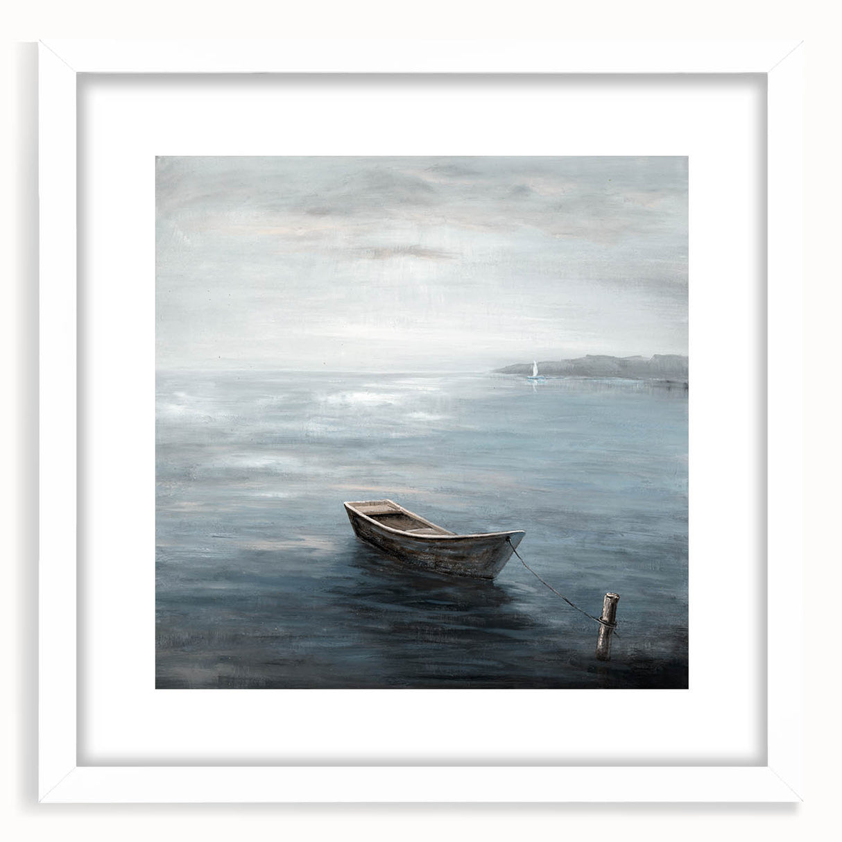 Tranquil Nature Canvas Prints – Serene Boat on Calm Waters