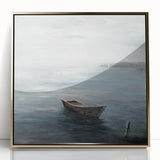 Tranquil Nature Canvas Prints – Serene Boat on Calm Waters
