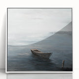 Tranquil Nature Canvas Prints – Serene Boat on Calm Waters