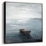 Tranquil Nature Canvas Prints – Serene Boat on Calm Waters