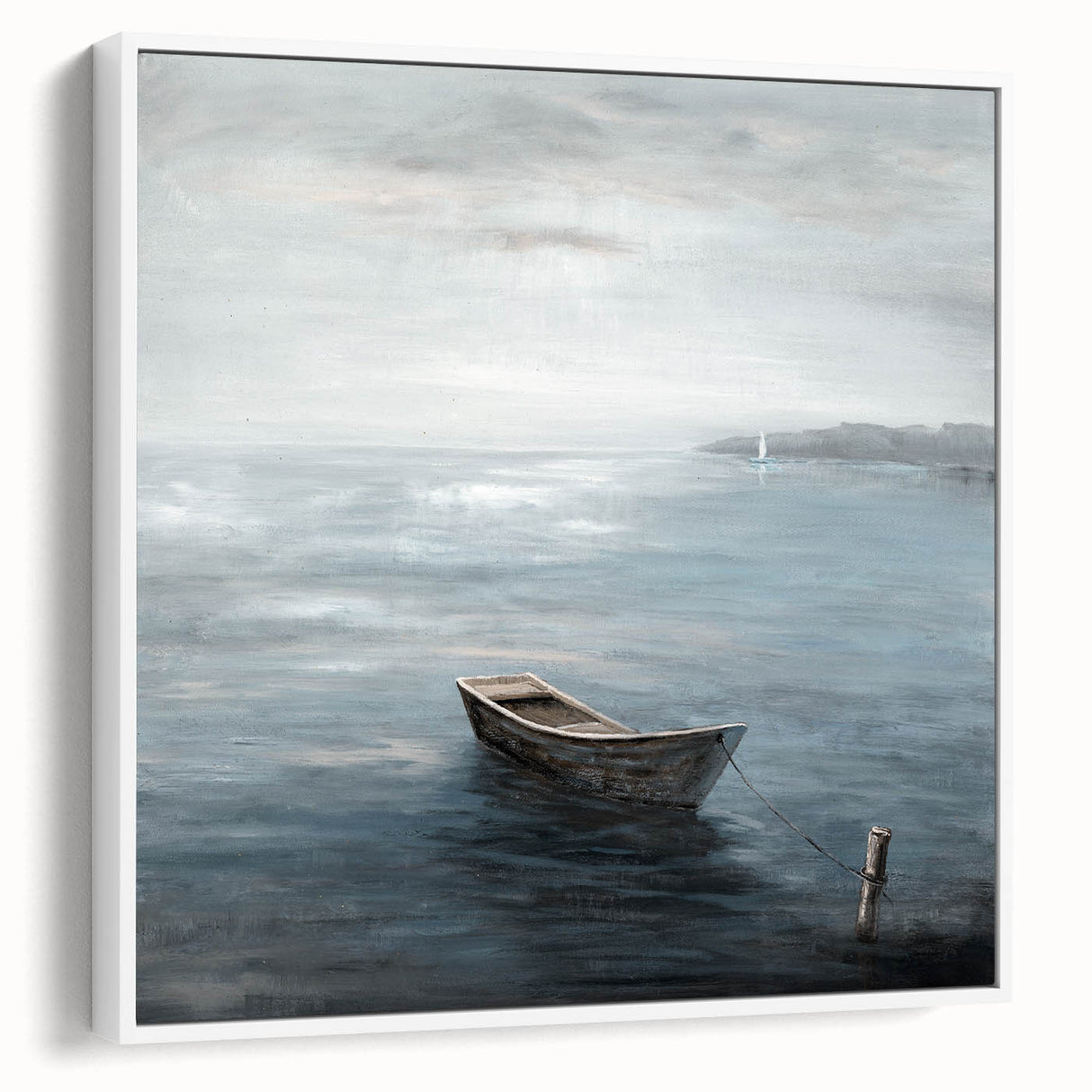 Tranquil Nature Canvas Prints – Serene Boat on Calm Waters