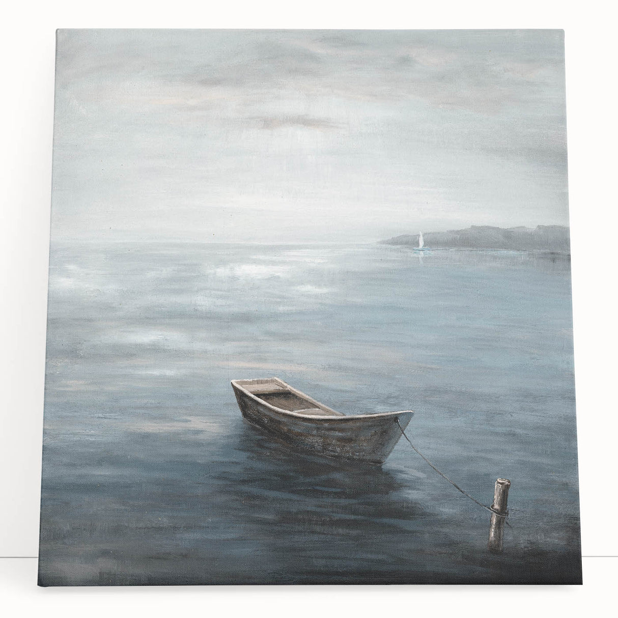 Tranquil Nature Canvas Prints – Serene Boat on Calm Waters