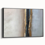 Large Abstract Wall Decor – Textured Gold, Black, and Teal Accent