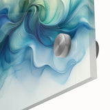 Ocean Breeze Abstract Fluid Canvas – Sky Blue & Teal Wall Art